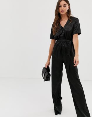 pretty little thing satin jumpsuit