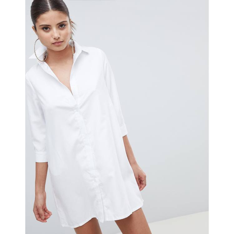 Pretty little thing white shirt cheap dress