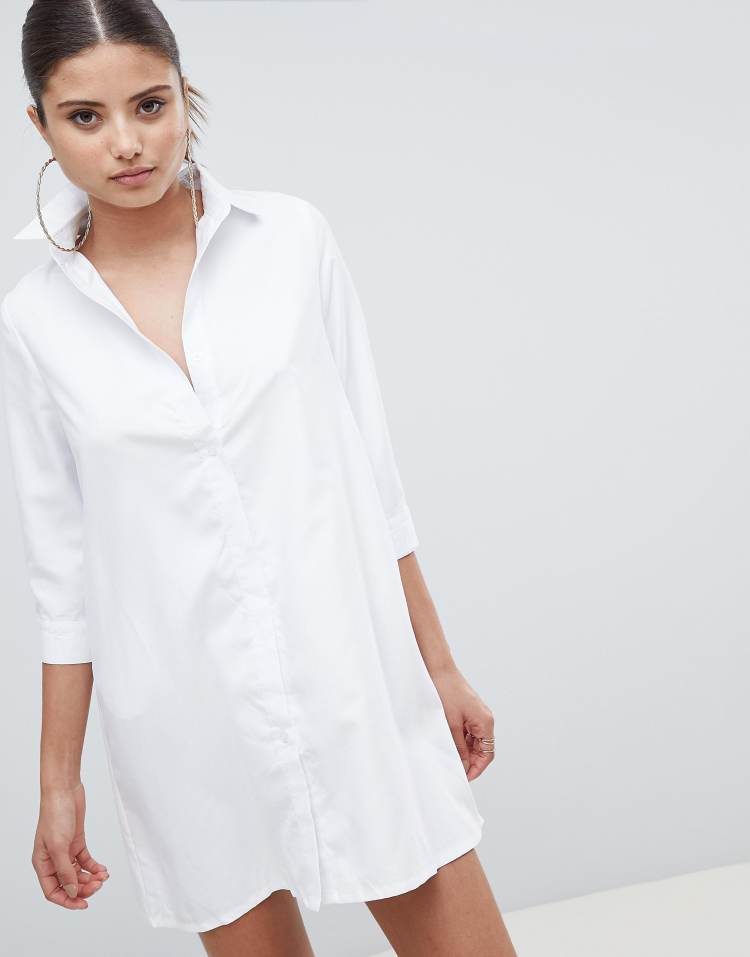 Белые платья рубашки фото PrettyLittleThing Shirt Dress ASOS