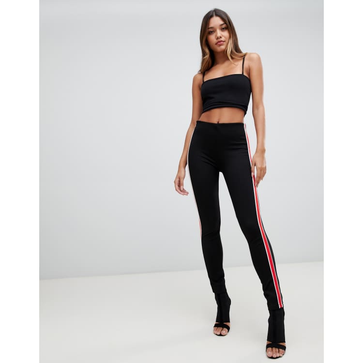 Womens leggings with side stripe hotsell