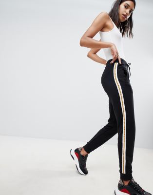 ladies joggers with side stripe