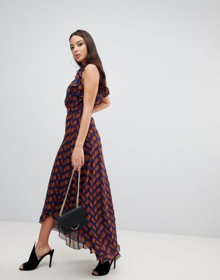 black chain print dress