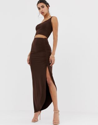 chocolate midi dress