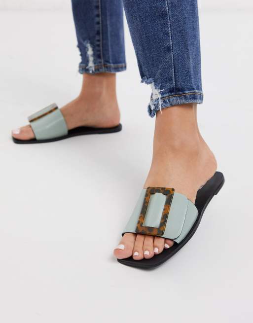 sage green block heel sandals