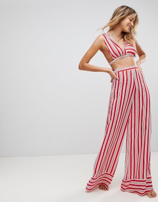 red and white striped trousers