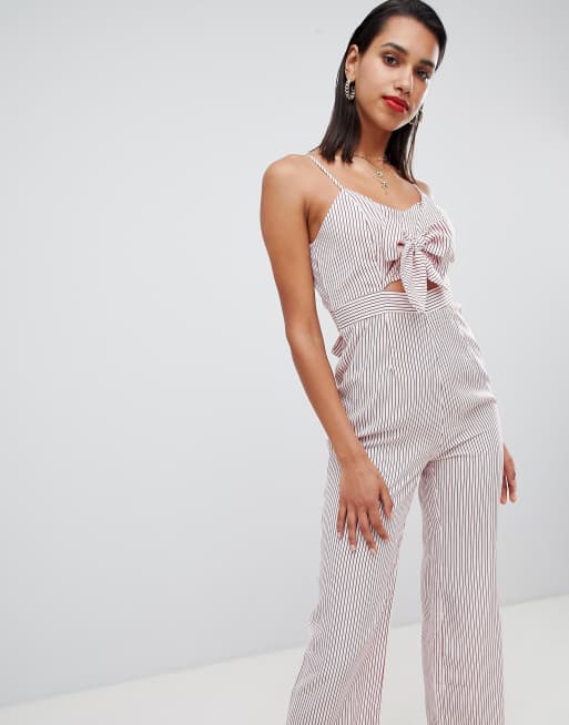 Pretty little thing striped 2024 jumpsuit