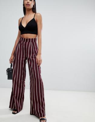 PrettyLittleThing Striped Wide Leg Trousers ASOS