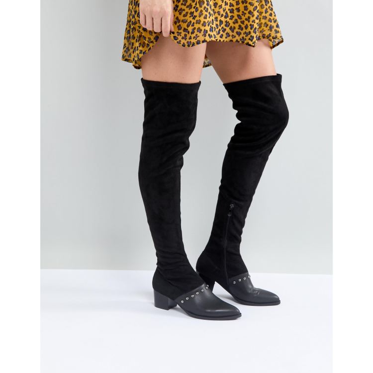 Over the outlet knee studded boots