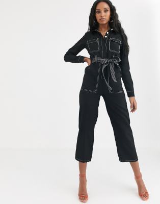 pretty little thing jumpsuit black