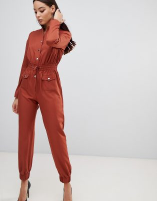 tan utility jumpsuit