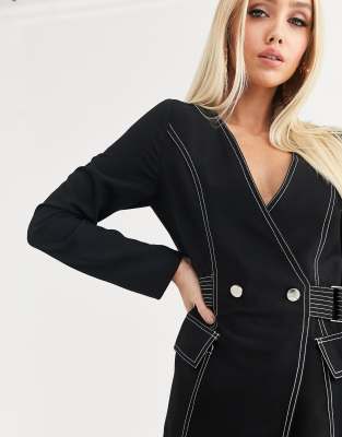 pretty little thing black wrap dress