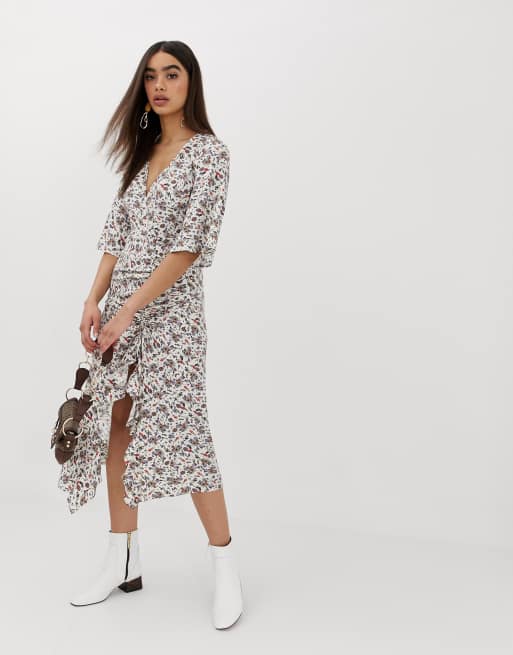 Pretty little thing white wrap dress sales