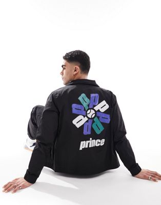 Prince co-ord graphic back track jacket in black