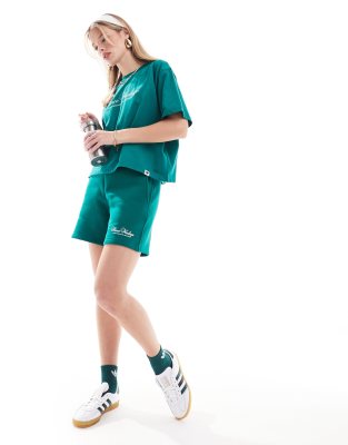 Prince co-ord heritage shorts in dark green