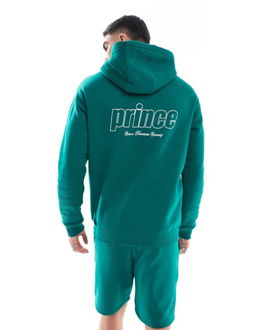 Prince co ord logo back hoodie in dark green ASOS