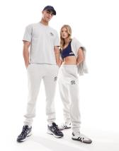 COLLUSION Unisex wide leg joggers with double waistband