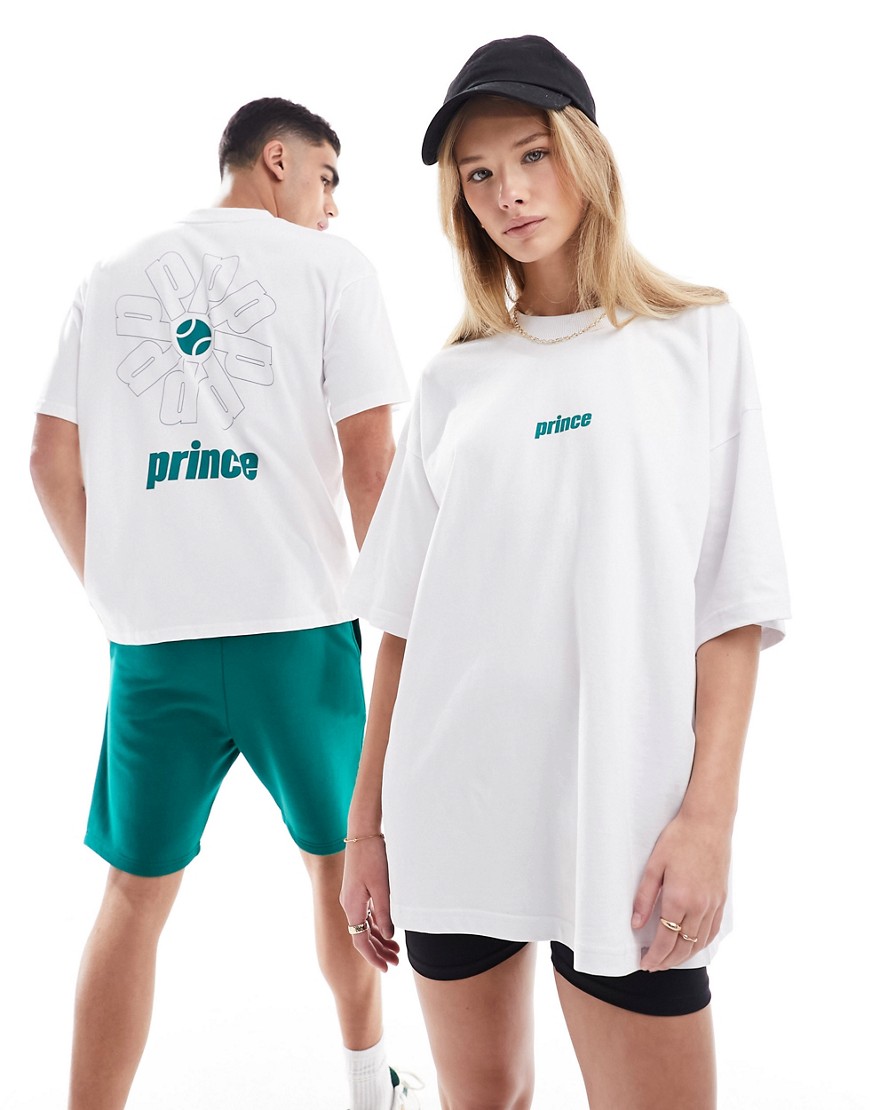 Prince unisex graphic back t-shirt in white