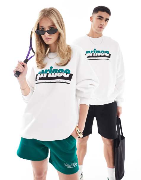 Prince – Vit sweatshirt i unisex-modell med logga - view 1