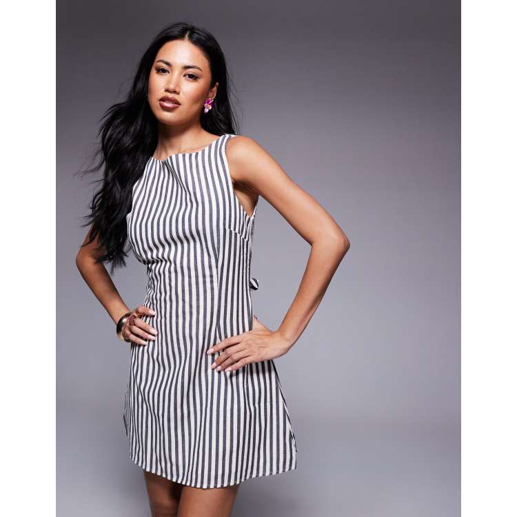 alfalfa shift mini dress green stripe Alfalfa Shift Mini Dress Brown / Blue Stripe