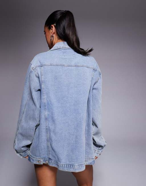 Princess Polly All You Need oversized denim jacket in blue