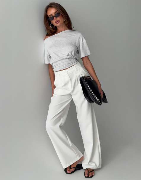 Princess Polly - Archer - Hvide skræddersyede bukser med høj talje - view 1