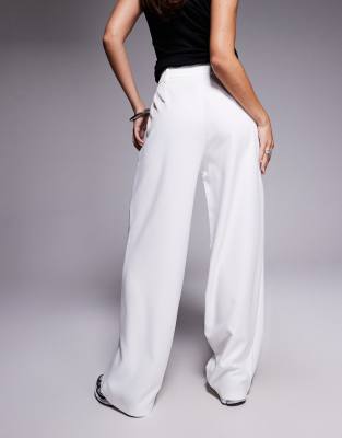 Princess Polly Archer Tailored High Waisted Pants In White