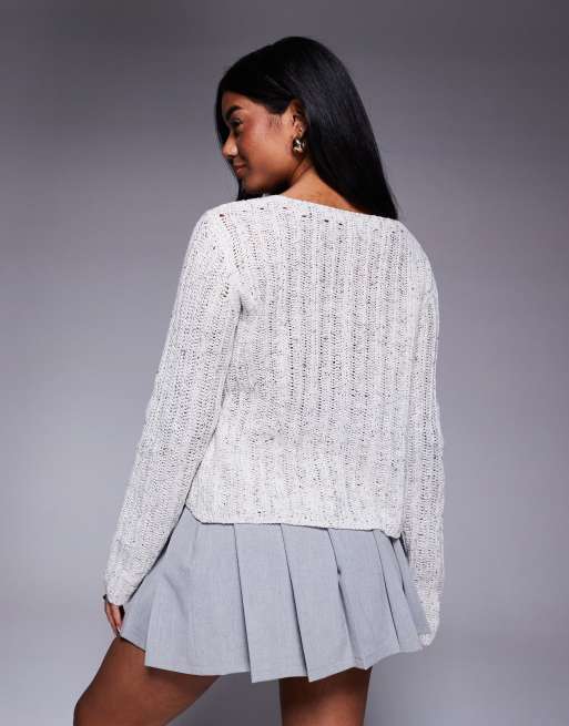 Princess Polly - Asymmetrisch vest met knopen en split in grijs, 4 van 4