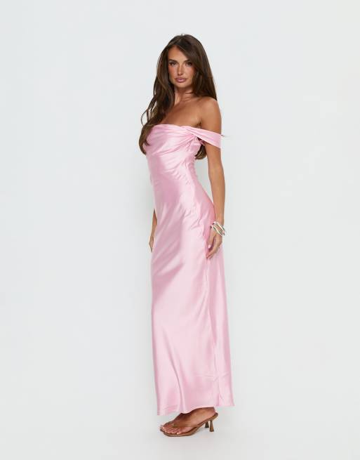princess polly pink dress satin Celena Mini Dress Pink