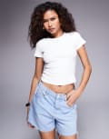 [Princess Polly] Princess Polly Baseline ribbed cropped baby tee in white 14 WHITE