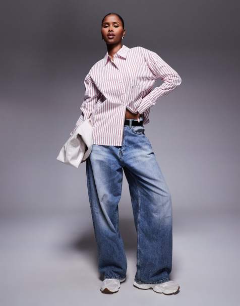 Princess Polly - Belize - Camicia bianca e rossa a righe con tasca - view 1