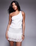 [Princess Polly] Princess Polly Buckled Down buckle detail one-shoulder open-back detail top in white 4 WHITE