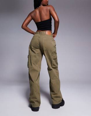 Princess Polly Cargo Style Seam Detail Baggy Jeans