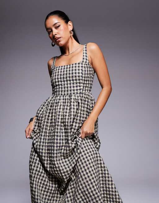Princess Polly Cartmel cotton seersucker square neck maxi