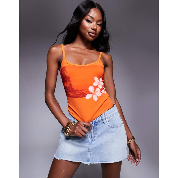 princess polly orange gingham dress Living Color Maxi Skirt Orange Gingham