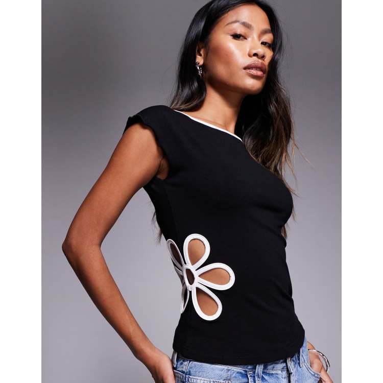 Princess Polly Currents flower cutout detail sleeveless top in