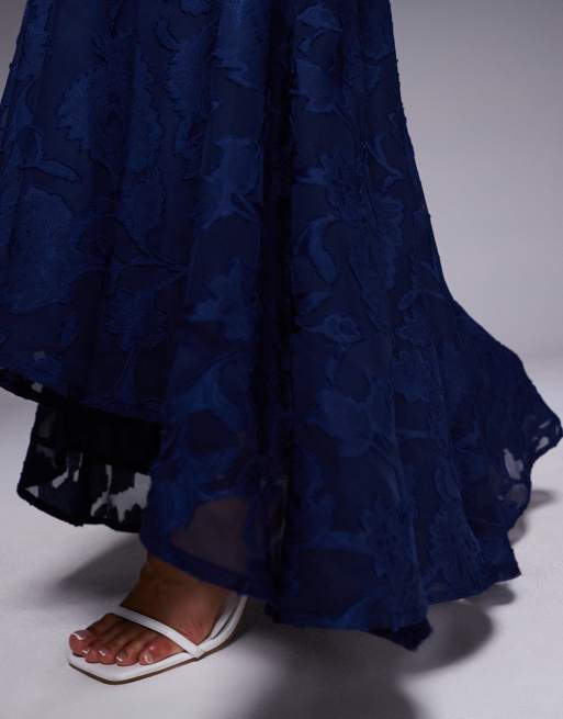 knee length dresses for ladies Treasure Bias Cut Backless Maxi Dress | Navy | Womens