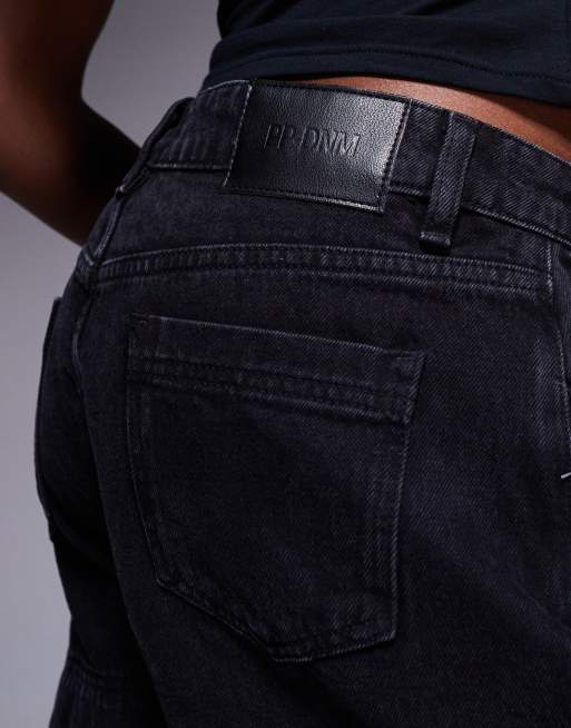 Princess Polly denim skort in washed black, 5 of 5