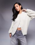 [Princess Polly] Princess Polly Edern balloon sleeve button-through cardigan in cream-White 10 CREAM