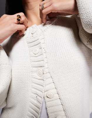 Princess Polly Edern Balloon Sleeve Button Through Cardigan In White