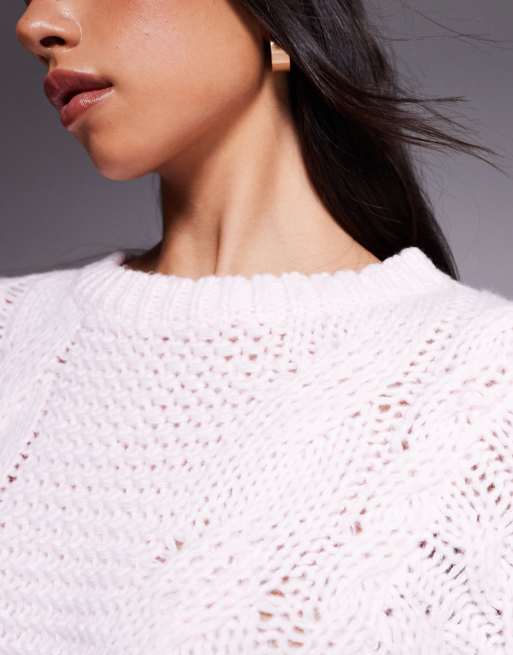 Princess Polly Ellison oversized cable knit jumper in baby pink, 2 of 4