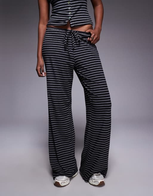 Princess Polly - Gavrielle - Pantalon d'ensemble ample à rayures et cordon de serrage - Gris, 2 de 5