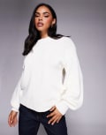 [Princess Polly] Princess Polly Harmony balloon sleeve jumper in white L/XL WHITE