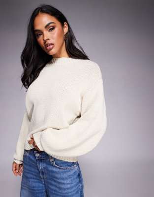 Princess Polly Harmony Balloon Sleeve Slouchy Sweater In White