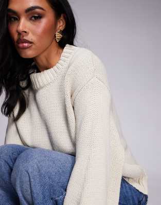 Princess Polly Harmony Balloon Sleeve Slouchy Sweater In White