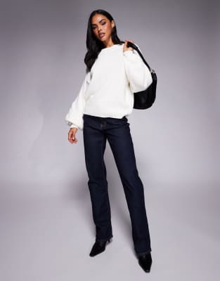 Princess Polly Harmony Balloon Sleeve Sweater In White