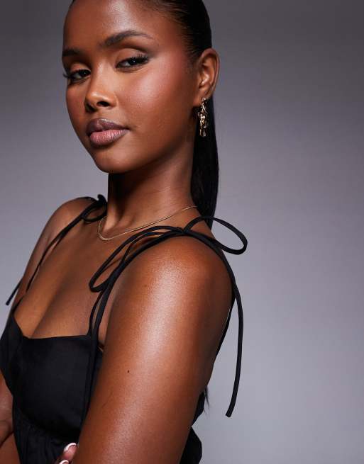 strapless open back dress About A Girl Maxi Dress Chocolate
