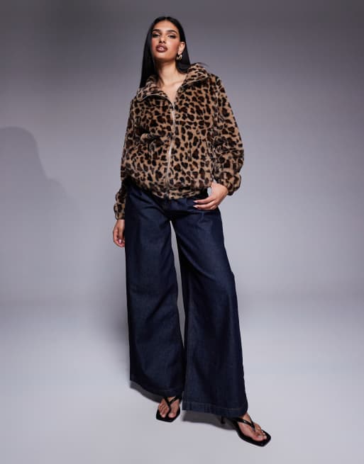 Princess Polly - Jakke med lynlås og leopardprint i imiteret pels, 3 af 4