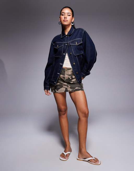 Princess Polly – Junie – Oversize-Jeansjacke in indigoblauer Waschung, 3 von 4