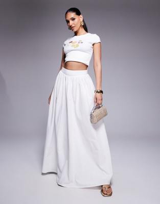 Princess Polly Princess Polly linen high waisted maxi skirt in white
