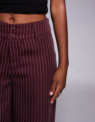 Princess Polly Lorenne Mid Rise Tailored Wide Leg Pants In Red